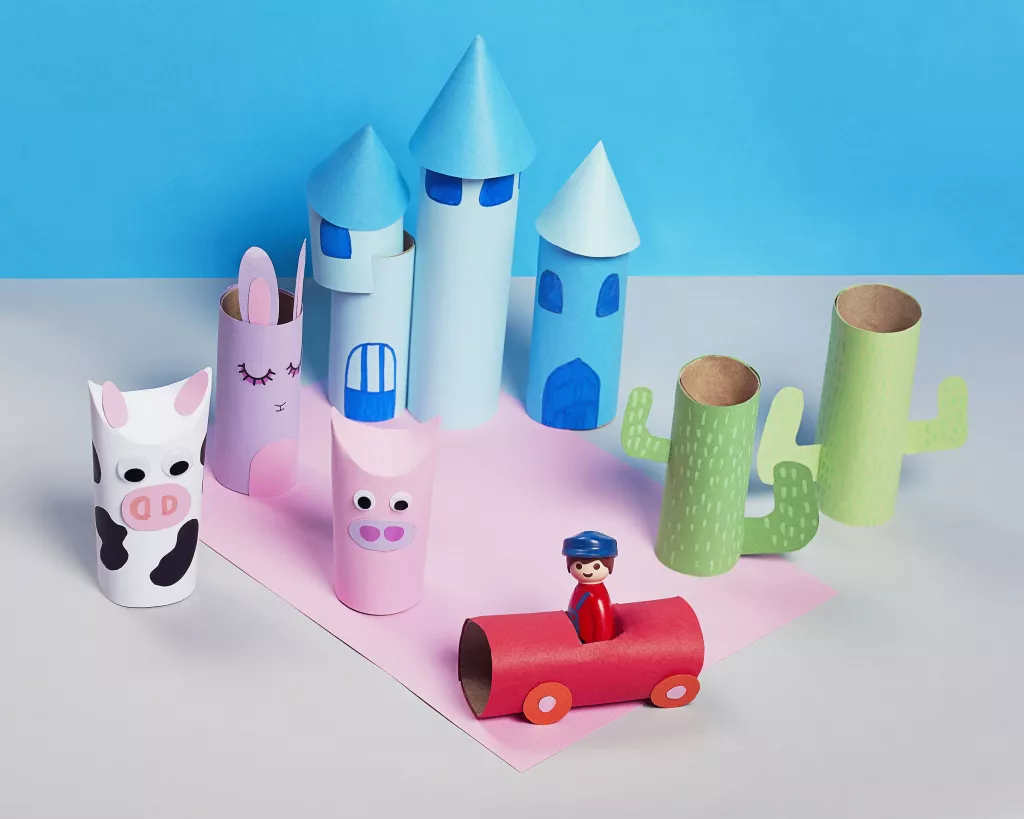 jeux avec des rouleaux en carton